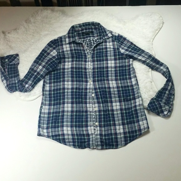 Banana Republic Tops - [Banana Republic] Soft Wash BF Plaid Button up